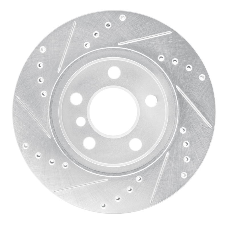 BMW i3 Brake Rotor (1) - Front Right - R1 Concepts - Drilled & Slotted - Silver - `14-`21